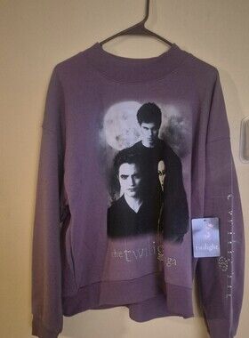 The Twilight Saga Purple Bling Sweatshirt Large "Viral Tik Tok" Y2K